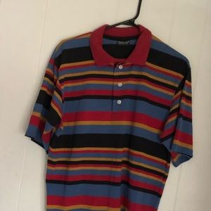Colourful Y2K Striped Polo Shirt